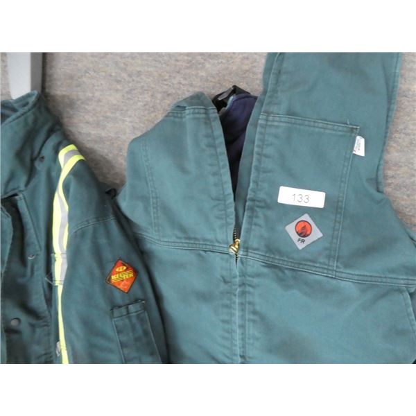 Lined Overalls and jacket size large