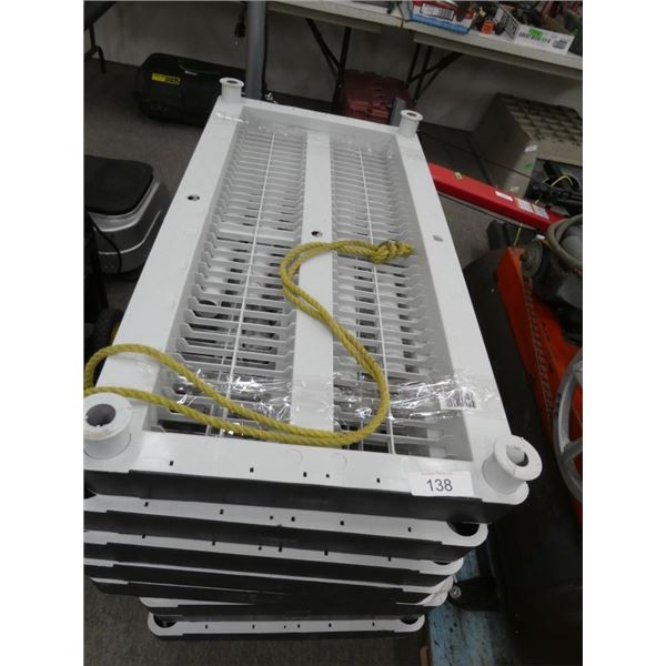 Plastic stacking shelves