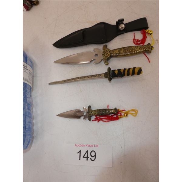 3 Knives, one with sheath
