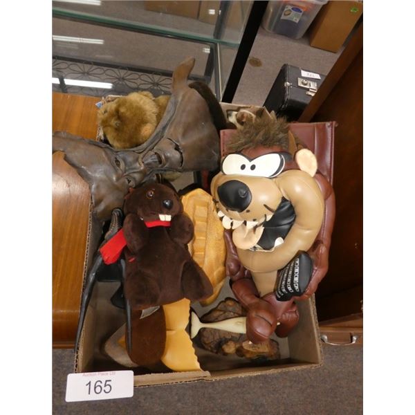 Tazmanian Devil, beaver, dog, etc