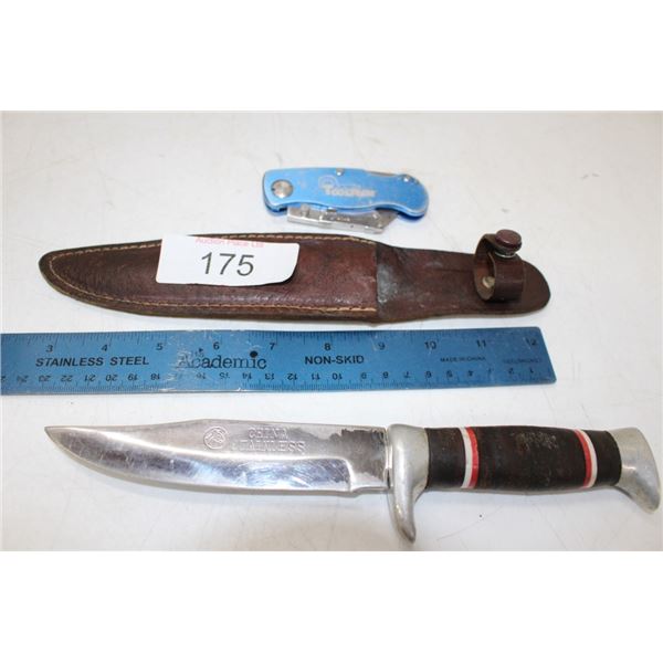hunting knife in sheath