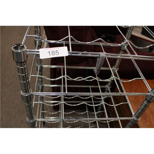 wire wine rack on wheels