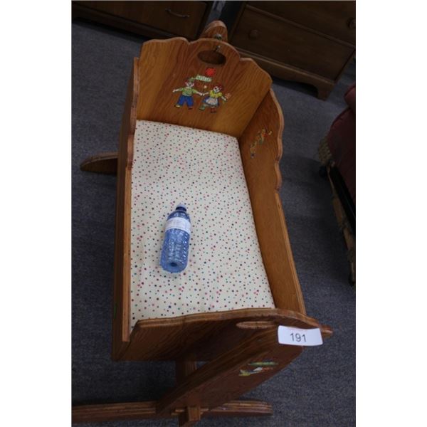 hand made swinging doll bed