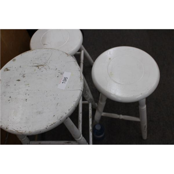 set of 3 wooden stools