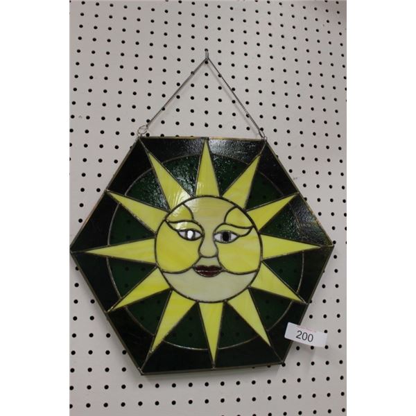 stained glass sun wall hanging
