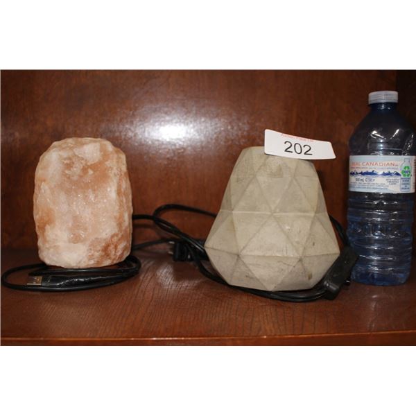 Pink roack salt lamp, concrete art lamp