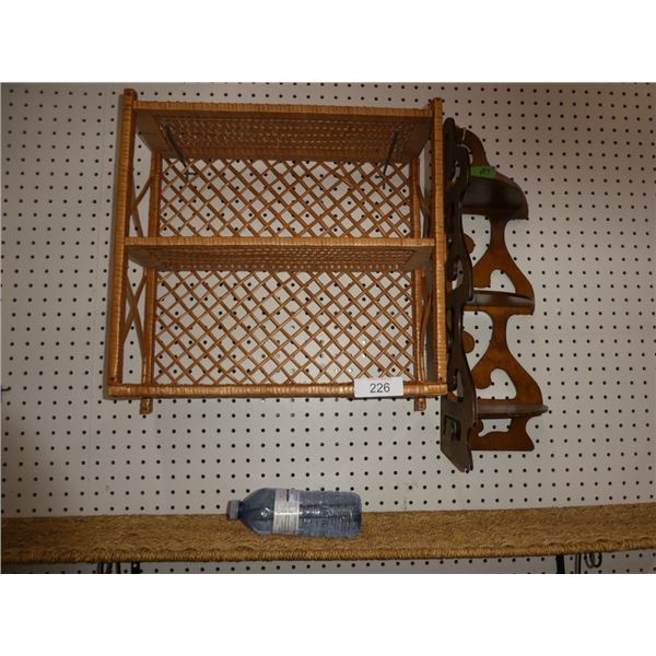 trinket shelf and wooden corner shelf