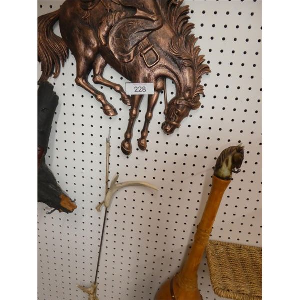 bucking bronco wall hanging, wizard wall