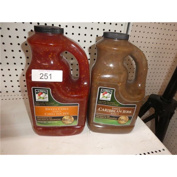 3.7 L sweet chili sauce and Caribbean jerk sauce