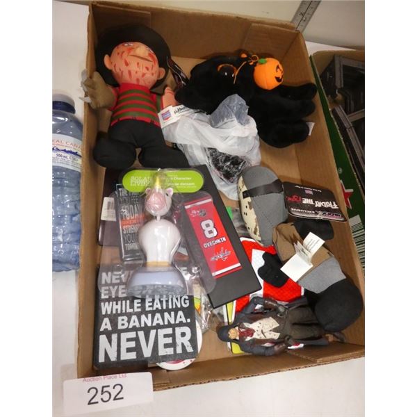 misc signs, dolls, Ovechkin, Halloween assortment