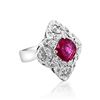 Image 4 : 2.30ct Natural Ruby Platinum Ring