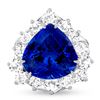 Image 1 : 7.92ct Trillion Tanzanite & Diamond Ring