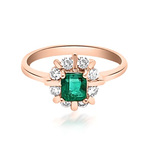 0.47ct Natural Emerald 14K Rose Gold Ring