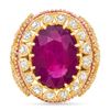 Image 1 : 13.9ct Oval Ruby & Diamond Ring