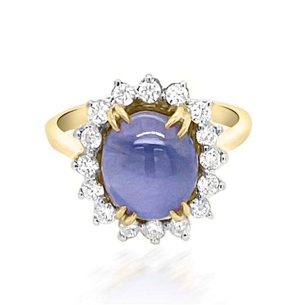 5.81ct Natural Ceylon Star Sapphire 14K Yellow Gold Ring