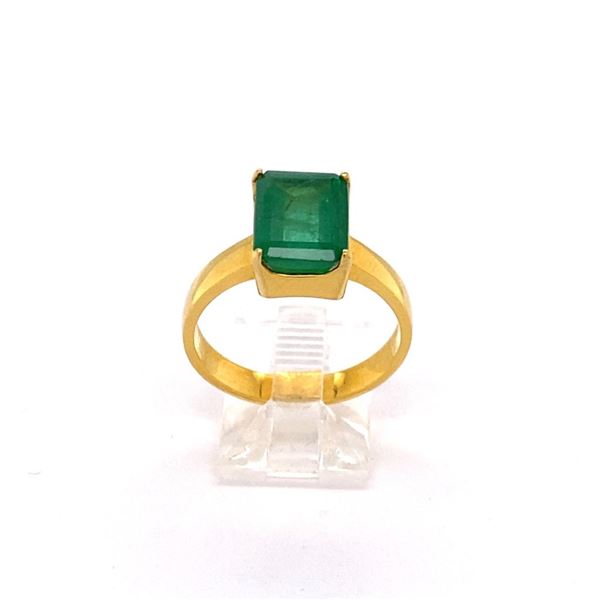 3.06ct Emerald 18K YG 6.02gm Ring