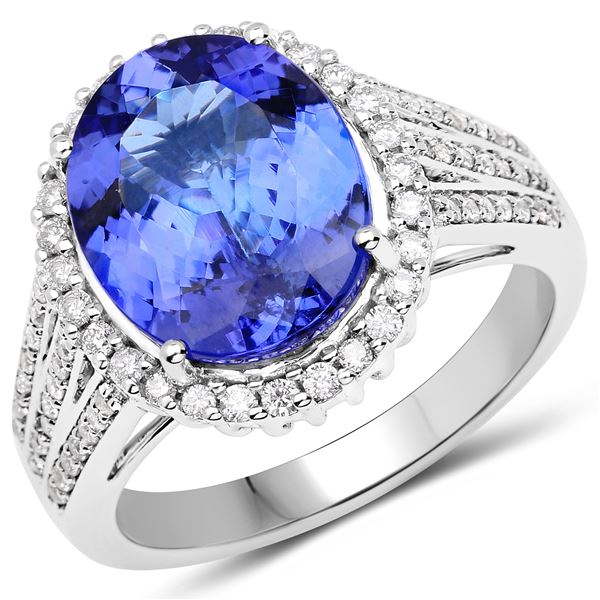 5.12ct Tanzanite 14K White Gold Ring