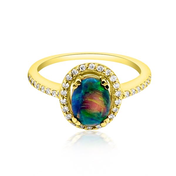 0.58ct Natural OPAL 14K Yellow Gold 2.7gm Ring