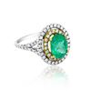 Image 2 : 2.21ct Natural Emerald 14K White / Yellow Gold 5.8gm Ring