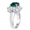 Image 2 : 3.34ct Green Tourmaline & Diamond Square Ring