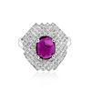 Image 1 : 1.01ct Natural Ruby 14K White Gold Ring