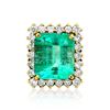 Image 1 : 15.61ct Natural Emerald 14K Yellow Gold 17gm Ring