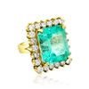 Image 2 : 15.61ct Natural Emerald 14K Yellow Gold 17gm Ring