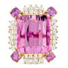 Image 1 : 22.47ct kunzite Ring w/Sapphire & Diamond