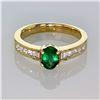 Image 5 : 0.78ct Natural Emerald 14K Yellow Gold Ring