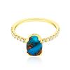 Image 1 : 1.16ct Natural Turquoise 14K Yellow Gold 1.8gm Ring