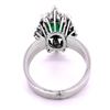 Image 3 : 14K White Gold Natural Emerald and Diamond Ring