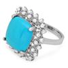 Image 2 : 7.31ct Turquoise 14 K White  Gold Ring