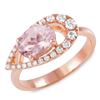 Image 1 : 1.28ct Morganite 14 K Rose Gold Ring
