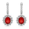 Image 1 : 4.29ct Ruby 14 K White Gold Earrings