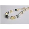 Image 3 : 10-12mm Golden South Sea and Tahitian Multi Color Round Necklace with Gold Clasp