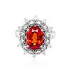 Image 1 : 4.25CT NATURAL MALAYA GARNET 14K White GOLD RING