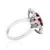 Image 2 : 4.25CT NATURAL MALAYA GARNET 14K White GOLD RING