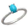 Image 1 : 1.37ct Turquoise 14 K White  Gold Ring