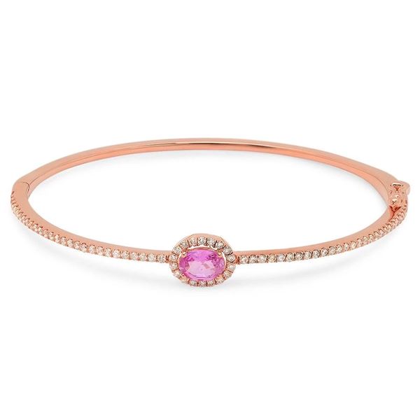 0.91ct Pink Sapphire 14 K Rose Gold Bangles