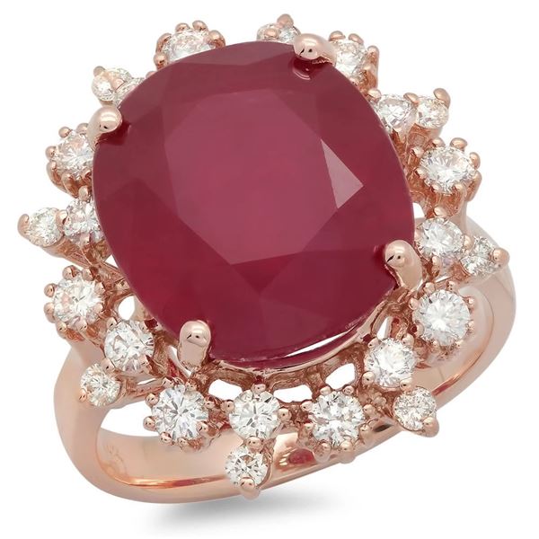 13.8ct Ruby 14 K Rose Gold Ring