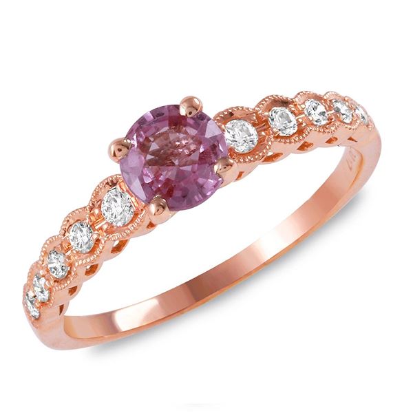 0.7ct Pink Sapphire 14 K Rose Gold Ring