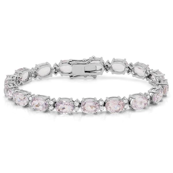 27.11ct Kunzite 14 K White Gold Bracelets