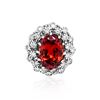 Image 1 : 4.88CT NATURAL MALAYA GARNET 14K WHITE GOLD RING