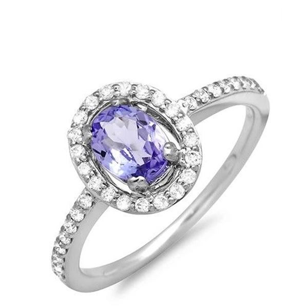 0.6ct Tanzanite 14 K White Gold Ring