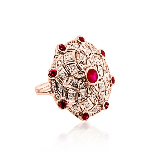 1.19CT NATURAL RUBY 14K ROSE GOLD RING