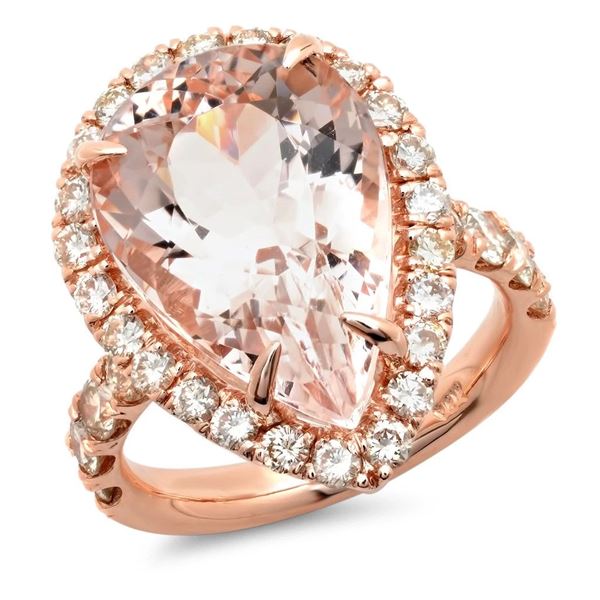 10.86ct Morganite 14 K Rose Gold Ring