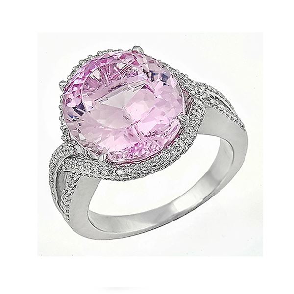 4.64ct Kunzite 14 K White Gold Ring