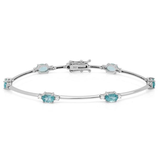 3.18ct Apatite 14 K White Gold Bracelets