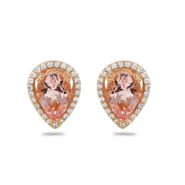 3.08ct Morganite 14 K Rose Gold Earrings