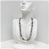 Image 1 : 8-10mm Tahitian Silver Multicolor Round/Near-Round Pearl Necklace with Gold Clasp